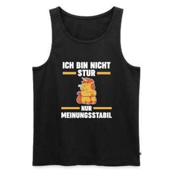 Ich Bin Nicht Stur Ich Bin Meinungsstabil Einhorn - Männer Premium Bio Tank Top - Schwarz - Vorne - Michal (187cm)