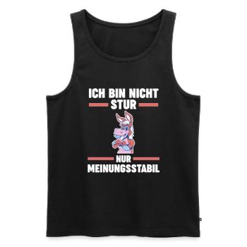 Ich Bin Nicht Stur Ich Bin Meinungsstabil Esel - Männer Premium Bio Tank Top - Schwarz - Vorne - Michal (187cm)