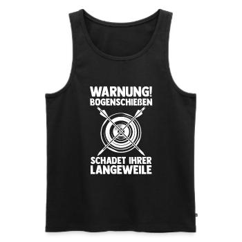 Bogen Bogenschütze Bogensport Bogenschießen - Männer Premium Bio Tank Top - Schwarz - Vorne - Michal (187cm)