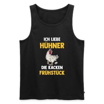 Ich Liebe Hühner Die Kacken Frühstück - Männer Premium Bio Tank Top - Schwarz - Vorne - Michal (187cm)