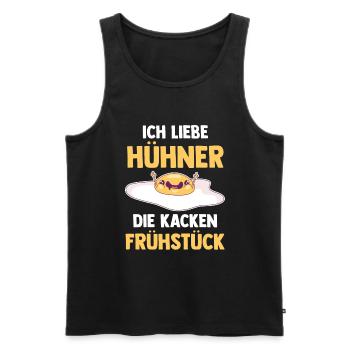 Ich Liebe Hühner Die Kacken Frühstück - Männer Premium Bio Tank Top - Schwarz - Vorne - Michal (187cm)
