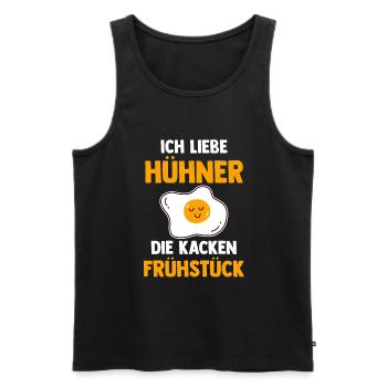 Ich Liebe Hühner Die Kacken Frühstück - Männer Premium Bio Tank Top - Schwarz - Vorne - Michal (187cm)