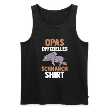 Faultier Papas Offizielles Schnarch - Männer Premium Bio Tank Top - Schwarz - Vorne - Michal (187cm)