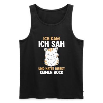 Ich Kam Ich Sah Und Hatte Direkt Keinen Bock Katze - Männer Premium Bio Tank Top - Schwarz - Vorne - Michal (187cm)