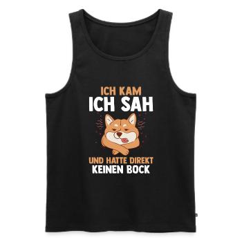 Ich Kam Ich Sah Und Hatte Direkt Keinen Bock Hund - Männer Premium Bio Tank Top - Schwarz - Vorne - Michal (187cm)