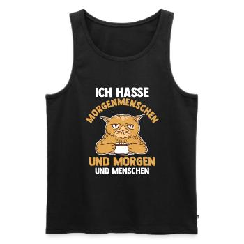 Ich Hasse Morgenmenschen Und Morgen Und Menschen K - Männer Premium Bio Tank Top - Schwarz - Vorne - Michal (187cm)
