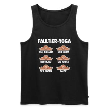 Faultier Yoga - Männer Premium Bio Tank Top - Schwarz - Vorne - AI Model Male 178 light (178cm)
