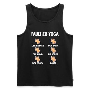 Faultier Yoga - Männer Premium Bio Tank Top - Schwarz - Vorne - AI Model Male 178 light (178cm)