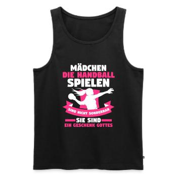 Handballspieler Handballer Handballverein Handball - Männer Premium Bio Tank Top - Schwarz - Vorne - Michal (187cm)