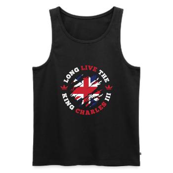 King Charles 3. Krönung der britischen Flagge - Männer Premium Bio Tank Top - Schwarz - Vorne - Michal (187cm)