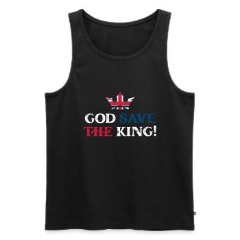 God Save The King Charles 2023 Couronnement - Débardeur bio Premium Homme - noir - Devant - Michal (187cm)