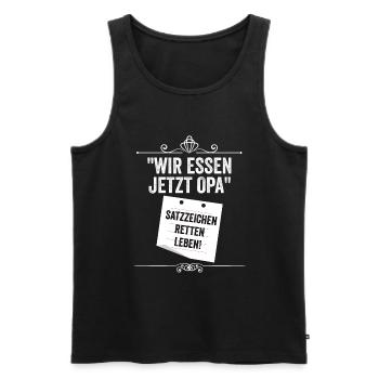 Wir essen jetzt Opa - Männer Premium Bio Tank Top - Schwarz - Vorne - Michal (187cm)