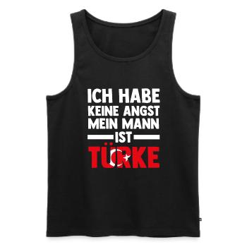 Ich habe keine Angst mein Mann ist Türke - Männer Premium Bio Tank Top - Schwarz - Vorne - Michal (187cm)