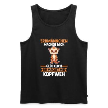 Erdmännchen - Männer Premium Bio Tank Top - Schwarz - Vorne - AI Model Male 178 light (178cm)