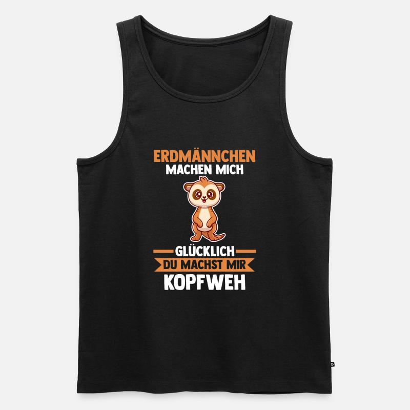 Erdmännchen - Männer Premium Bio Tank Top - Schwarz