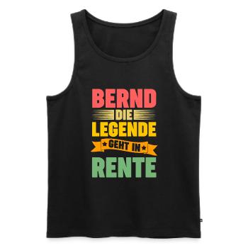 Bernd die Legende geht in Rente - Männer Premium Bio Tank Top - Schwarz - Vorne - Michal (187cm)