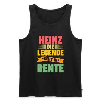 Heinz die Legende geht in Rente - Männer Premium Bio Tank Top - Schwarz - Vorne - Michal (187cm)