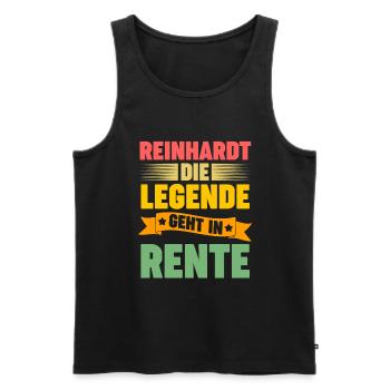 Reinhardt die Legende geht in Rente - Männer Premium Bio Tank Top - Schwarz - Vorne - Michal (187cm)