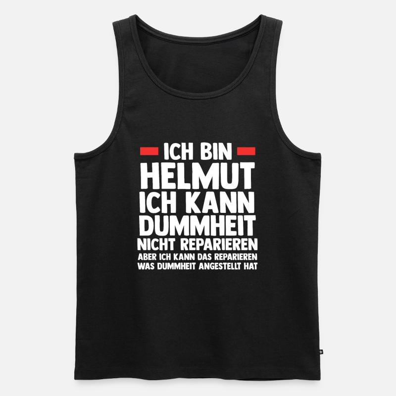 Helmut - Männer Premium Bio Tank Top - Schwarz