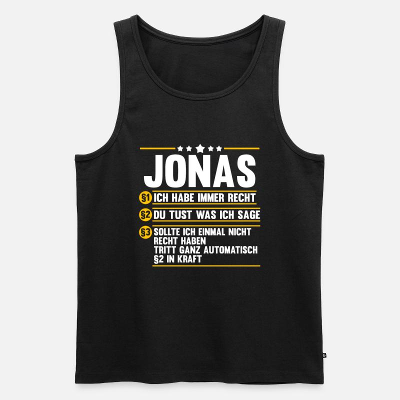 Jonas - Männer Premium Bio Tank Top - Schwarz