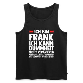 Frank - Männer Premium Bio Tank Top - Schwarz - Vorne - Michal (187cm)