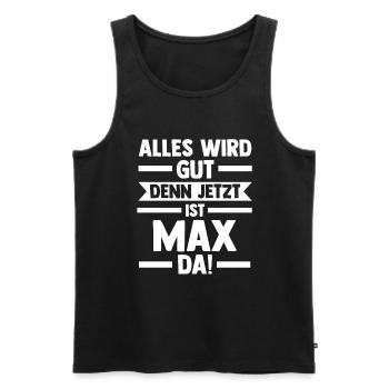Max - Männer Premium Bio Tank Top - Schwarz - Vorne - AI Model Male 178 light (178cm)