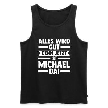 Michael - Männer Premium Bio Tank Top - Schwarz - Vorne - AI Model Male 178 light (178cm)