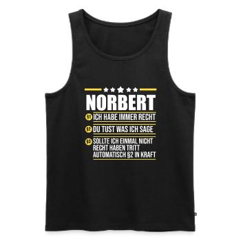 Norbert - Männer Premium Bio Tank Top - Schwarz - Vorne - Michal (187cm)