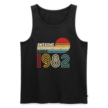1982 Gift Birthday Vintage Saying - Men's Premium Organic Tank Top - black - Front - Michal (187cm)