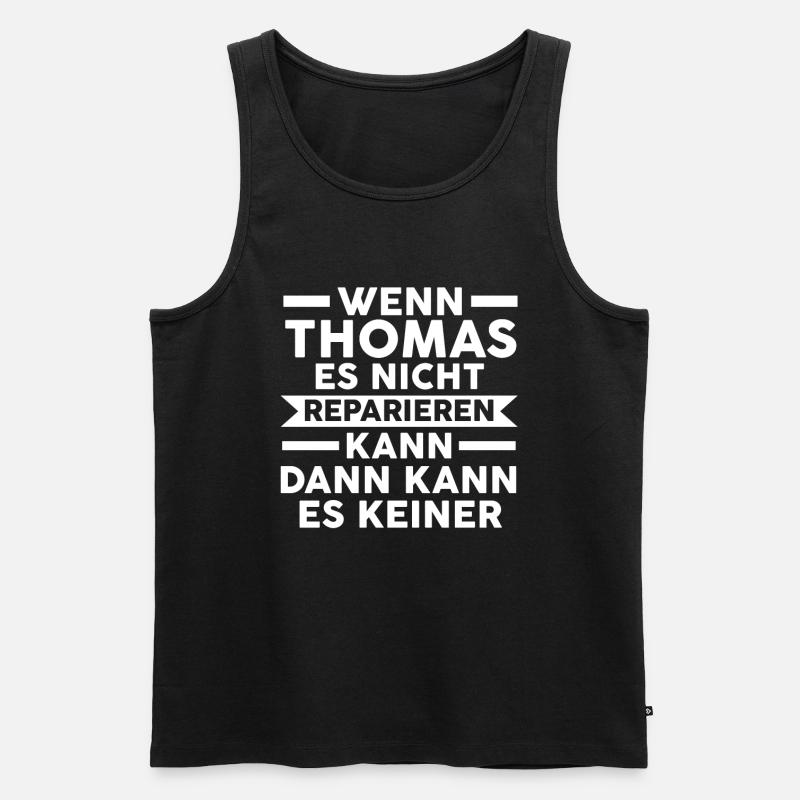 Thomas - Männer Premium Bio Tank Top - Schwarz