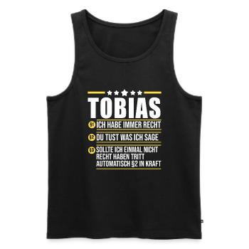 Tobias - Männer Premium Bio Tank Top - Schwarz - Vorne - Michal (187cm)