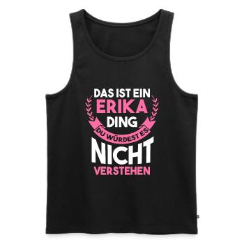 Vorname Erika - Männer Premium Bio Tank Top - Schwarz - Vorne - Michal (187cm)