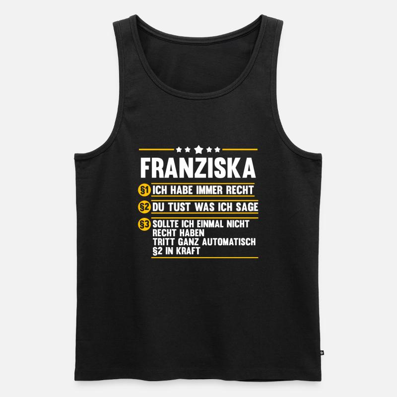 Franziska - Männer Premium Bio Tank Top - Schwarz