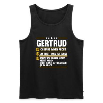 Gertrud - Männer Premium Bio Tank Top - Schwarz - Vorne - Michal (187cm)
