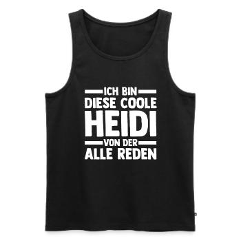 Vorname Heidi - Männer Premium Bio Tank Top - Schwarz - Vorne - Michal (187cm)