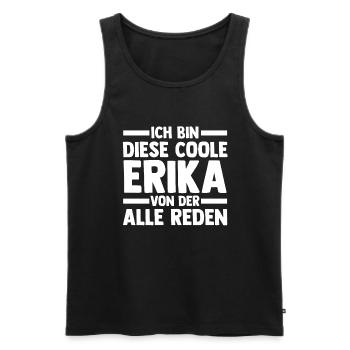 Vorname Erika - Männer Premium Bio Tank Top - Schwarz - Vorne - Michal (187cm)