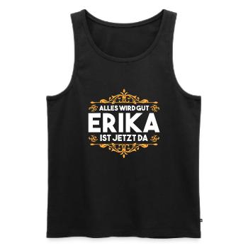 Vorname Erika - Männer Premium Bio Tank Top - Schwarz - Vorne - Michal (187cm)
