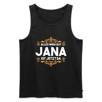 Jana - Männer Premium Bio Tank Top - Schwarz - Vorne - Michal (187cm)