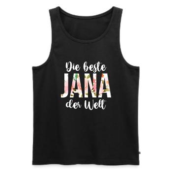Jana - Männer Premium Bio Tank Top - Schwarz - Vorne - Michal (187cm)