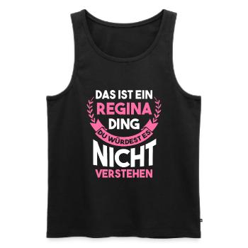Vorname Regina - Männer Premium Bio Tank Top - Schwarz - Vorne - Michal (187cm)