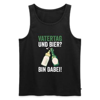 Papa Bier Vater Bier Vatertag - Männer Premium Bio Tank Top - Schwarz - Vorne - Michal (187cm)