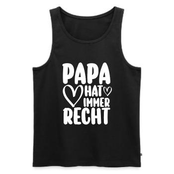 Papa Vater Vatertag - Männer Premium Bio Tank Top - Schwarz - Vorne - Michal (187cm)