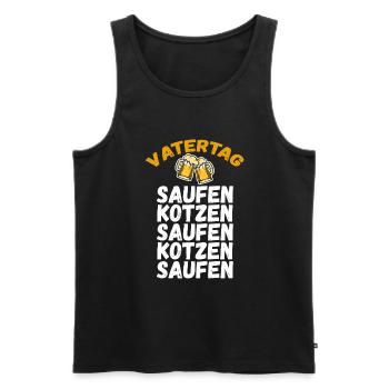 Papa Vater Bier Vatertag - Männer Premium Bio Tank Top - Schwarz - Vorne - Michal (187cm)