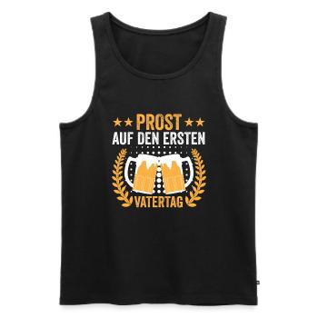 Papa Vater Bier Vatertag - Männer Premium Bio Tank Top - Schwarz - Vorne - Michal (187cm)