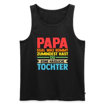 Papa Vater Tochter Vatertag - Männer Premium Bio Tank Top - Schwarz - Vorne - Michal (187cm)