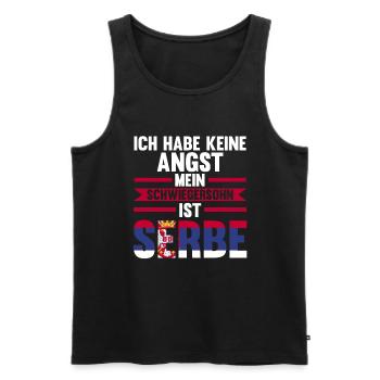 Ich habe keine Angst mein Schwiegersohn ist Serbe - Männer Premium Bio Tank Top - Schwarz - Vorne - Michal (187cm)