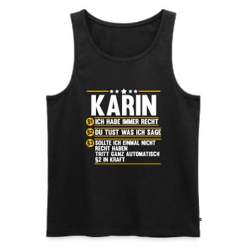 Karin - Männer Premium Bio Tank Top - Schwarz - Vorne - AI Model Male 178 light (178cm)
