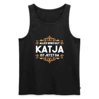Katja - Männer Premium Bio Tank Top - Schwarz - Vorne - AI Model Male 178 light (178cm)