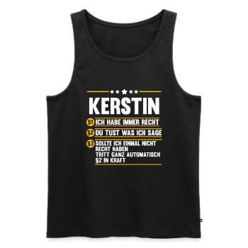 Kerstin - Männer Premium Bio Tank Top - Schwarz - Vorne - AI Model Male 178 light (178cm)