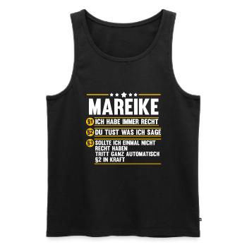 Mareike - Männer Premium Bio Tank Top - Schwarz - Vorne - AI Model Male 178 light (178cm)